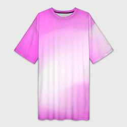 Женская длинная футболка Градиент розовый