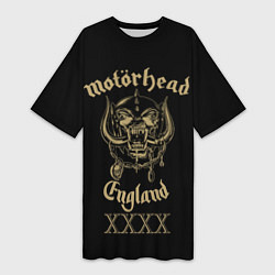 Футболка женская длинная Motorhead England, цвет: 3D-принт