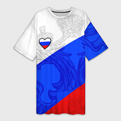 Женская длинная футболка Сердечко - Россия