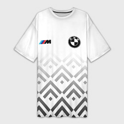Женская длинная футболка BMW m power - белый
