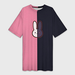 Женская длинная футболка Ребенок идола - Кролик лого