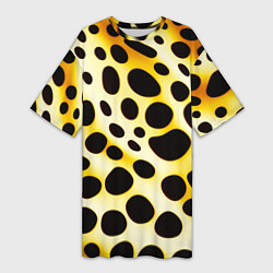 Футболка женская длинная Текстура леопарда, цвет: 3D-принт