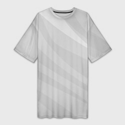 Женская длинная футболка Светлый серый плавные полосы