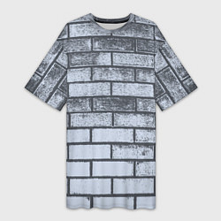 Футболка женская длинная Grey wall, цвет: 3D-принт