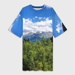 Женская длинная футболка Фото гор