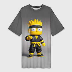 Женская длинная футболка Bart Simpson - ninja - Japan