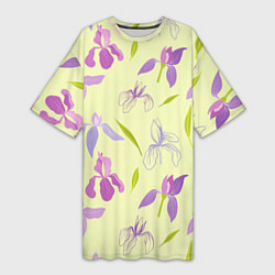 Женская длинная футболка Фиолетовые лилии