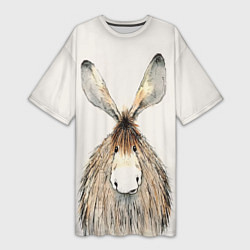Женская длинная футболка Ушастый ослик
