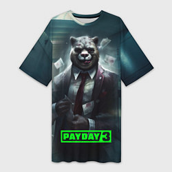 Женская длинная футболка Payday 3 crazy bear