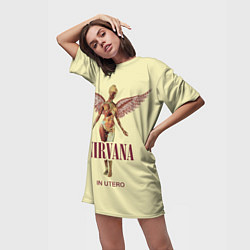 Футболка женская длинная Nirvana - In utero, цвет: 3D-принт — фото 2
