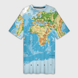 Женская длинная футболка Атлас мира