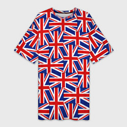 Футболка женская длинная Флаги Великобритании, цвет: 3D-принт