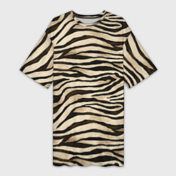 Женская длинная футболка Шкура зебры и белого тигра