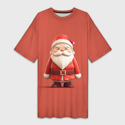 Женская длинная футболка Пластилиновый Дед Мороз