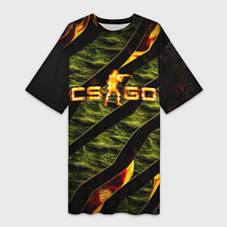Женская длинная футболка CS GO fire