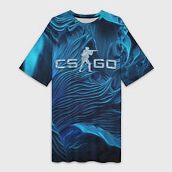 Женская длинная футболка CS GO ice logo
