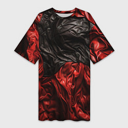 Женская длинная футболка Black red texture