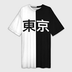 Женская длинная футболка Tokyo - Иероглифы