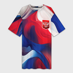 Женская длинная футболка Красный герб России