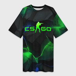 Женская длинная футболка CS GO dark green