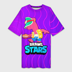 Футболка женская длинная Doug Brawl Stars, цвет: 3D-принт