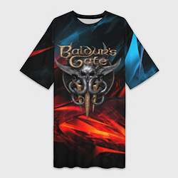Женская длинная футболка Baldurs Gate 3 logo
