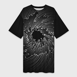 Женская длинная футболка Абстракция черная дыра