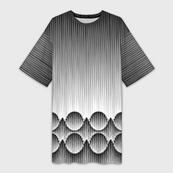 Женская длинная футболка Круглая полосатая геометрия