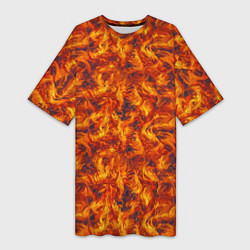 Женская длинная футболка Огненный узор
