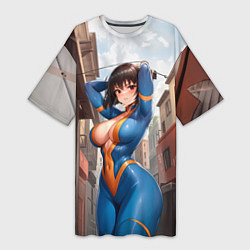 Женская длинная футболка Girl anime Fallout