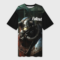 Женская длинная футболка Fallout dark style