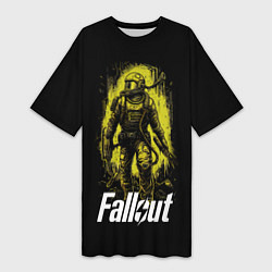 Женская длинная футболка Fallout green style