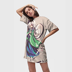 Футболка женская длинная Touhou Project Youmu Konpaku, цвет: 3D-принт — фото 2