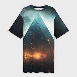 Футболка женская длинная Кибергород, цвет: 3D-принт