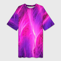 Футболка женская длинная Pink abstract texture, цвет: 3D-принт