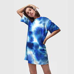Футболка женская длинная Акварельные абстрактные пятна напоминающие космос, цвет: 3D-принт — фото 2