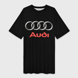 Женская длинная футболка Audi sport на чёрном