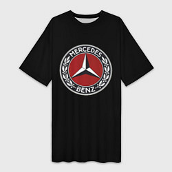 Женская длинная футболка Mercedes auto sport car