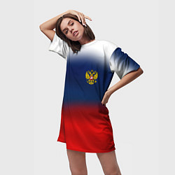 Футболка женская длинная Символика России герб, цвет: 3D-принт — фото 2