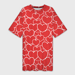Женская длинная футболка Сердечки любви