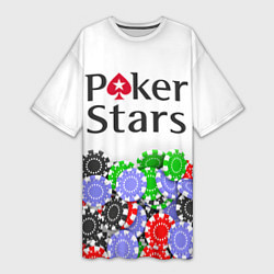 Футболка женская длинная Poker - игра для удачливых, цвет: 3D-принт