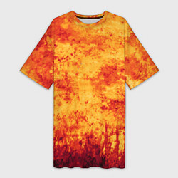 Женская длинная футболка Осенний пожар