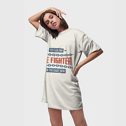 Футболка женская длинная The fighter, цвет: 3D-принт — фото 2