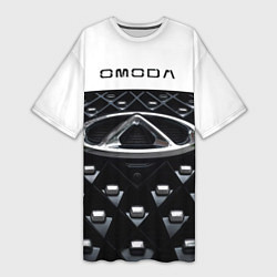 Футболка женская длинная Omoda омода, цвет: 3D-принт
