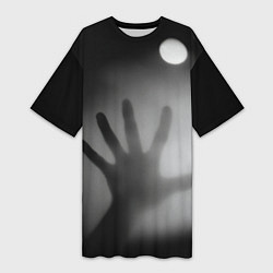 Женская длинная футболка Рука в ночном тумане