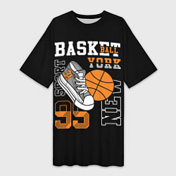Женская длинная футболка Basketball New York