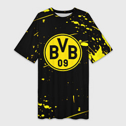 Женская длинная футболка Borussia yellow splash