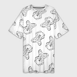 Женская длинная футболка Сончас у медвежат - раскраска