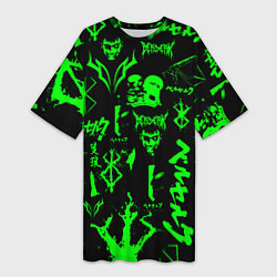 Женская длинная футболка Berserk neon green