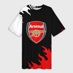 Женская длинная футболка Arsenal fc flame
